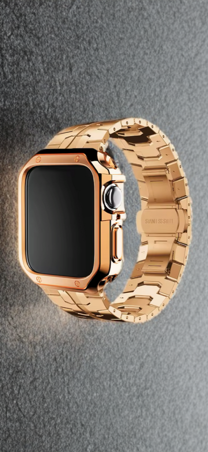 Stainless Steel Metal Band with TPU Case – Luxe Protection for Apple Watch