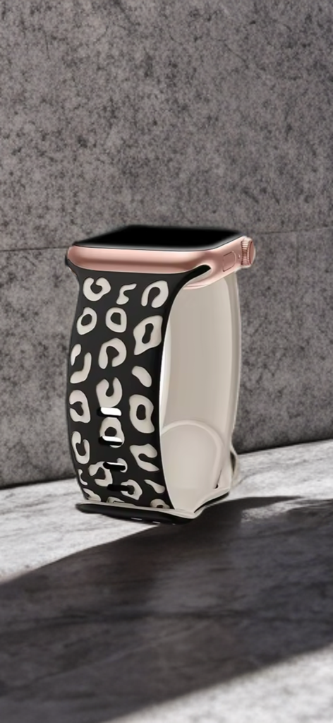 Engraved Leopard Sport Band for Apple Watch – Bold Elegance, Everyday Comfort