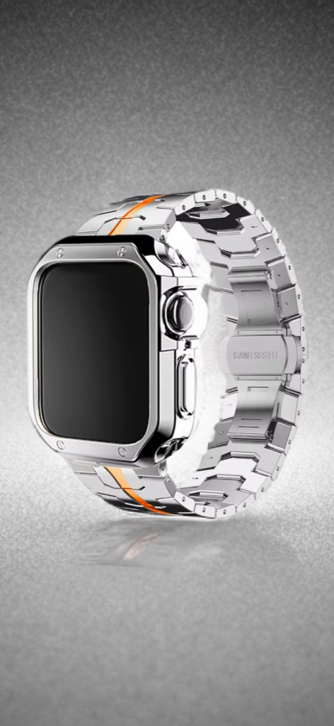 Stainless Steel Metal Band with TPU Case – Luxe Protection for Apple Watch