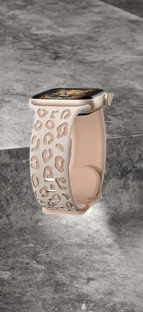 Engraved Leopard Sport Band for Apple Watch – Bold Elegance, Everyday Comfort