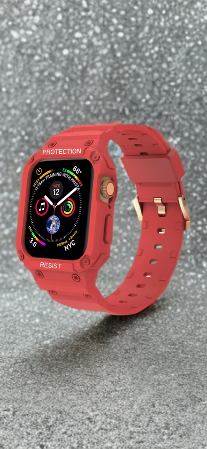 All-in-One Sport Band with Protective Case – Rugged Precision for Apple Watch