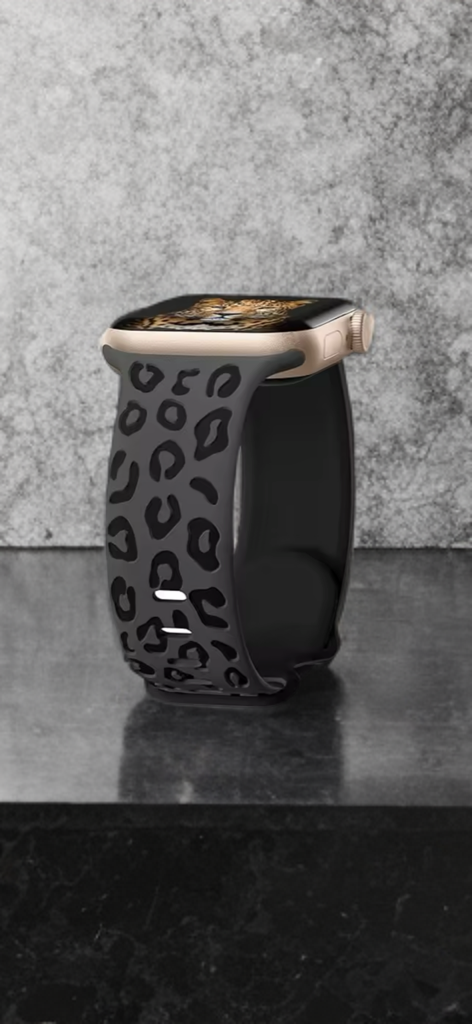 Engraved Leopard Sport Band for Apple Watch – Bold Elegance, Everyday Comfort
