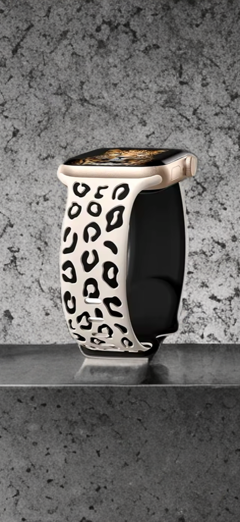 Engraved Leopard Sport Band for Apple Watch – Bold Elegance, Everyday Comfort