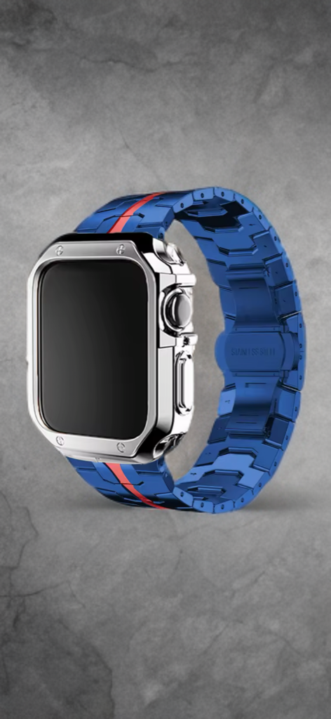 Stainless Steel Metal Band with TPU Case – Luxe Protection for Apple Watch