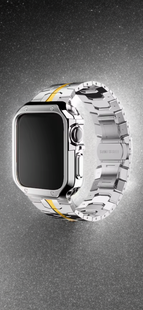 Stainless Steel Metal Band with TPU Case – Luxe Protection for Apple Watch