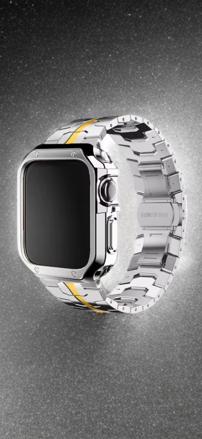 Stainless Steel Metal Band with TPU Case – Luxe Protection for Apple Watch