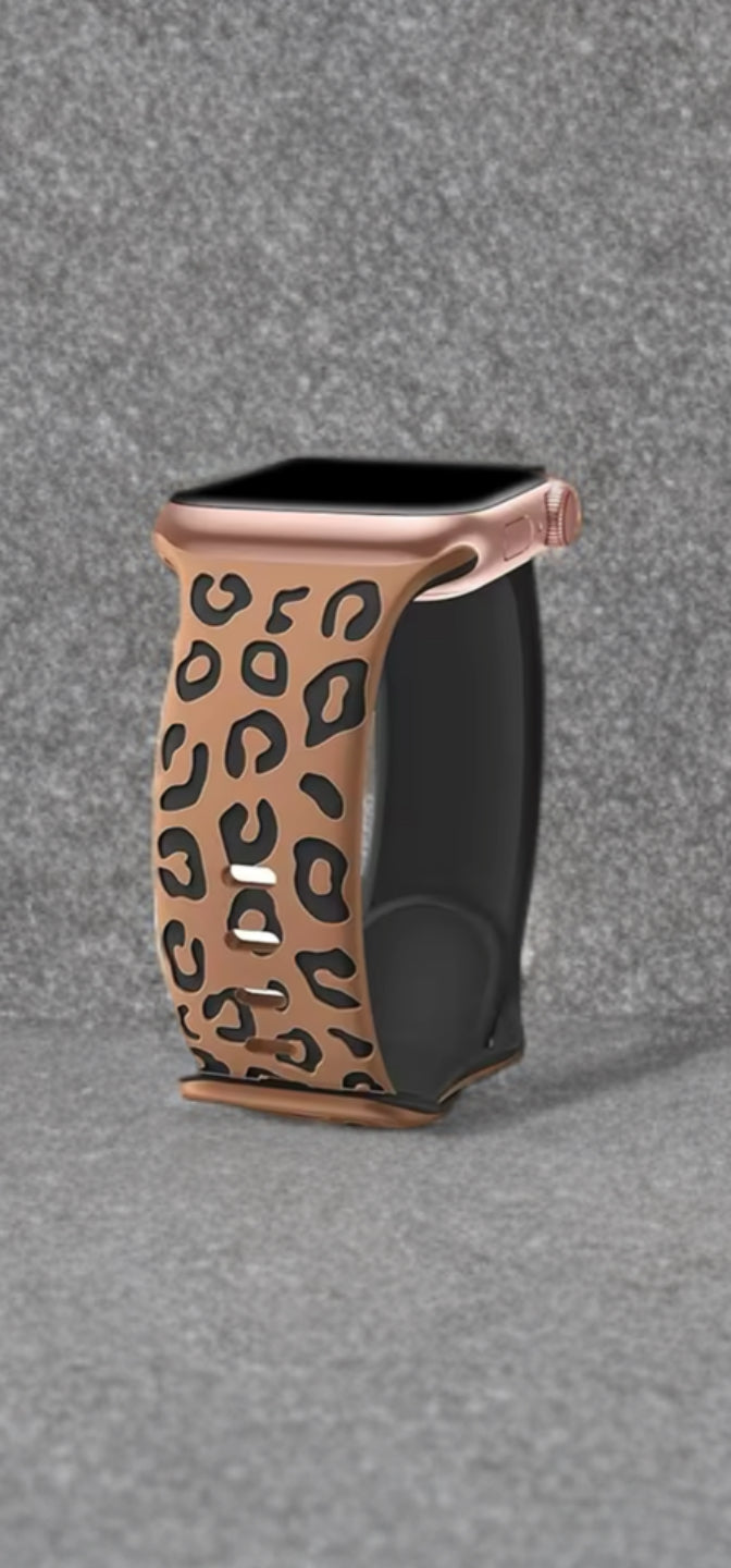 Engraved Leopard Sport Band for Apple Watch – Bold Elegance, Everyday Comfort