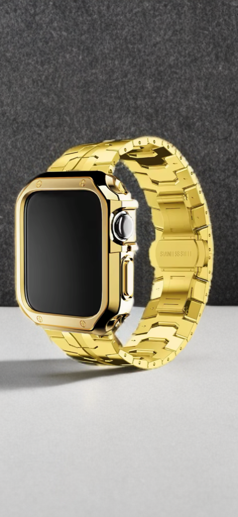 Stainless Steel Metal Band with TPU Case – Luxe Protection for Apple Watch