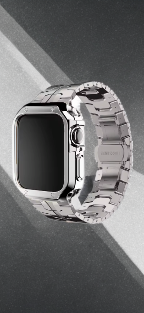 Stainless Steel Metal Band with TPU Case – Luxe Protection for Apple Watch