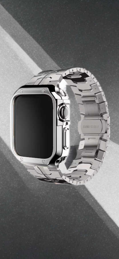 Stainless Steel Metal Band with TPU Case – Luxe Protection for Apple Watch