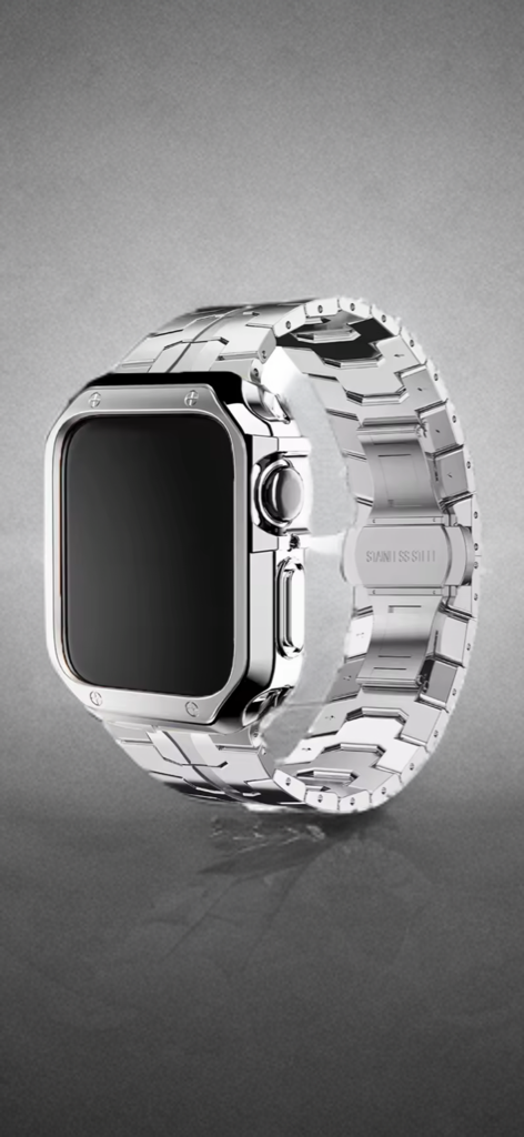Stainless Steel Metal Band with TPU Case – Luxe Protection for Apple Watch