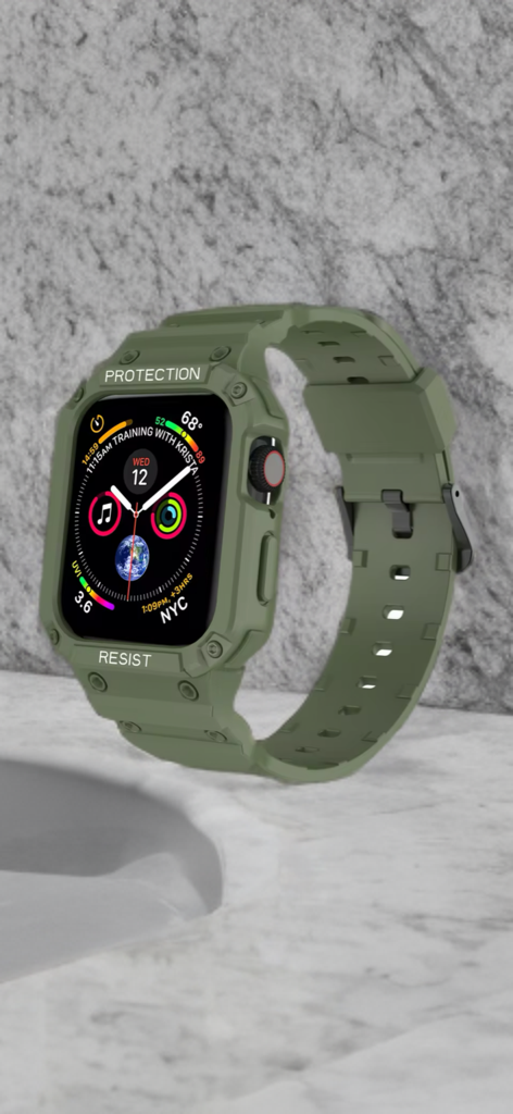 All-in-One Sport Band with Protective Case – Rugged Precision for Apple Watch