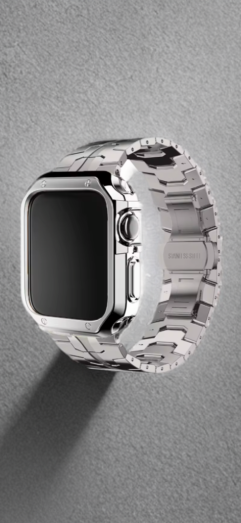 Stainless Steel Metal Band with TPU Case – Luxe Protection for Apple Watch