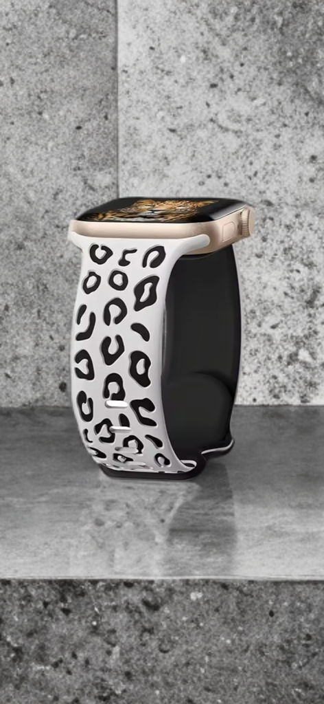 Engraved Leopard Sport Band for Apple Watch – Bold Elegance, Everyday Comfort