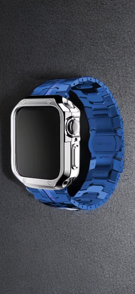 Stainless Steel Metal Band with TPU Case – Luxe Protection for Apple Watch