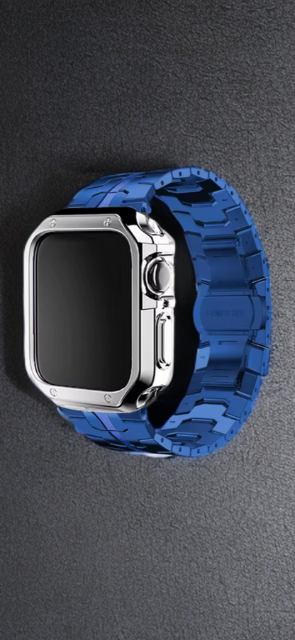 Stainless Steel Metal Band with TPU Case – Luxe Protection for Apple Watch