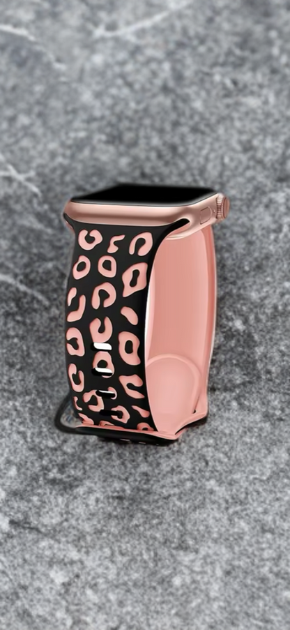 Engraved Leopard Sport Band for Apple Watch – Bold Elegance, Everyday Comfort