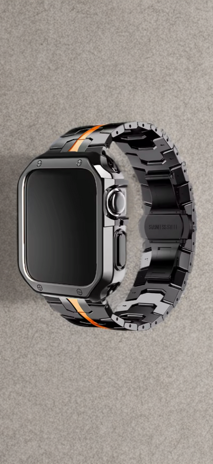 Stainless Steel Metal Band with TPU Case – Luxe Protection for Apple Watch