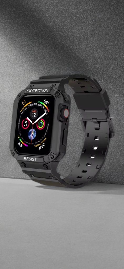 All-in-One Sport Band with Protective Case – Rugged Precision for Apple Watch